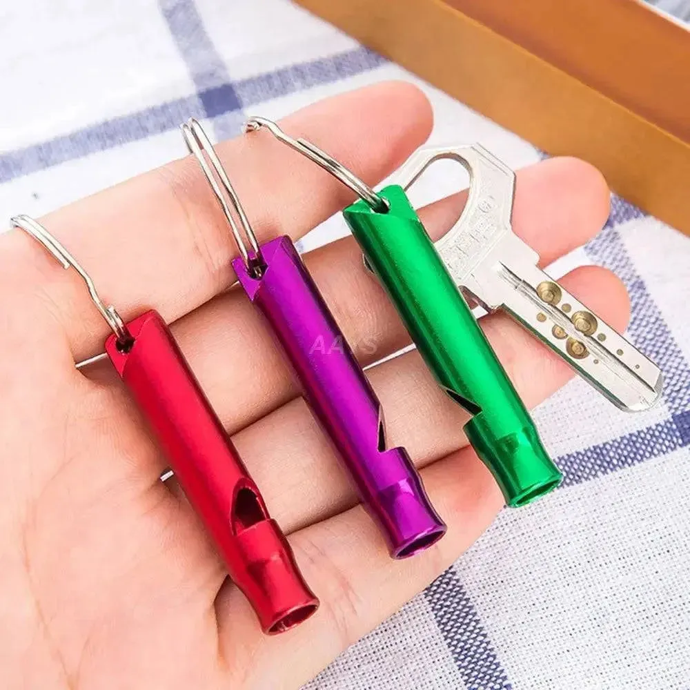 1Pcs Multifunctional Aluminum Emergency Survival Whistle Keychain For Camping Hiking Outdoor Tools Training Whistles Of Survival