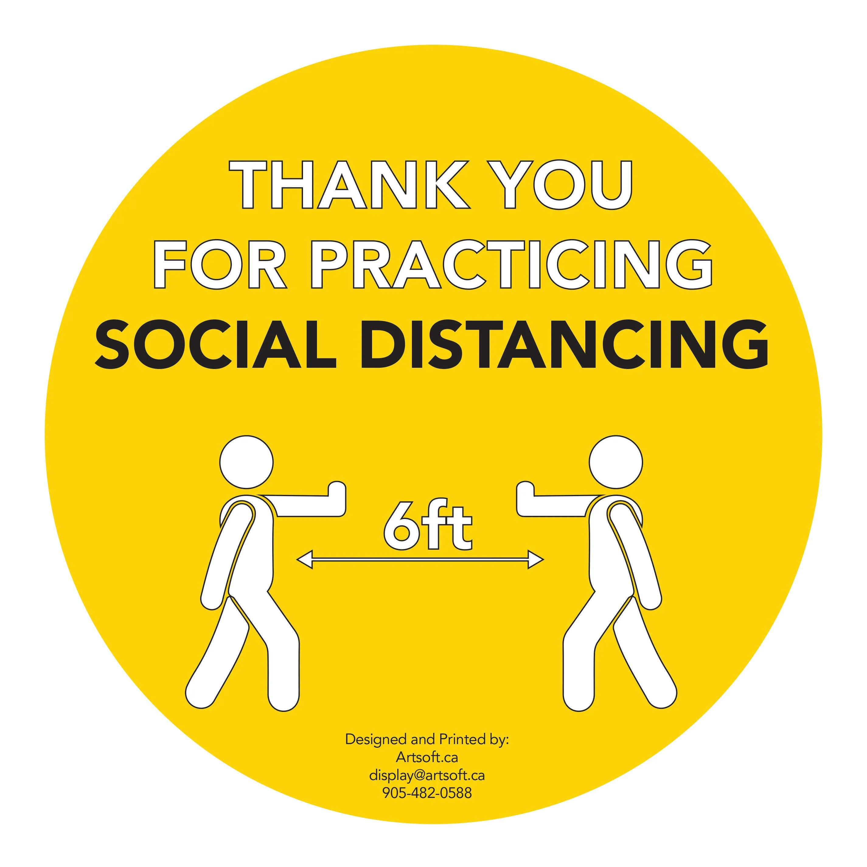 8.5" People - Social Distancing Anti-slip Floor Stickers - 6 Color Available