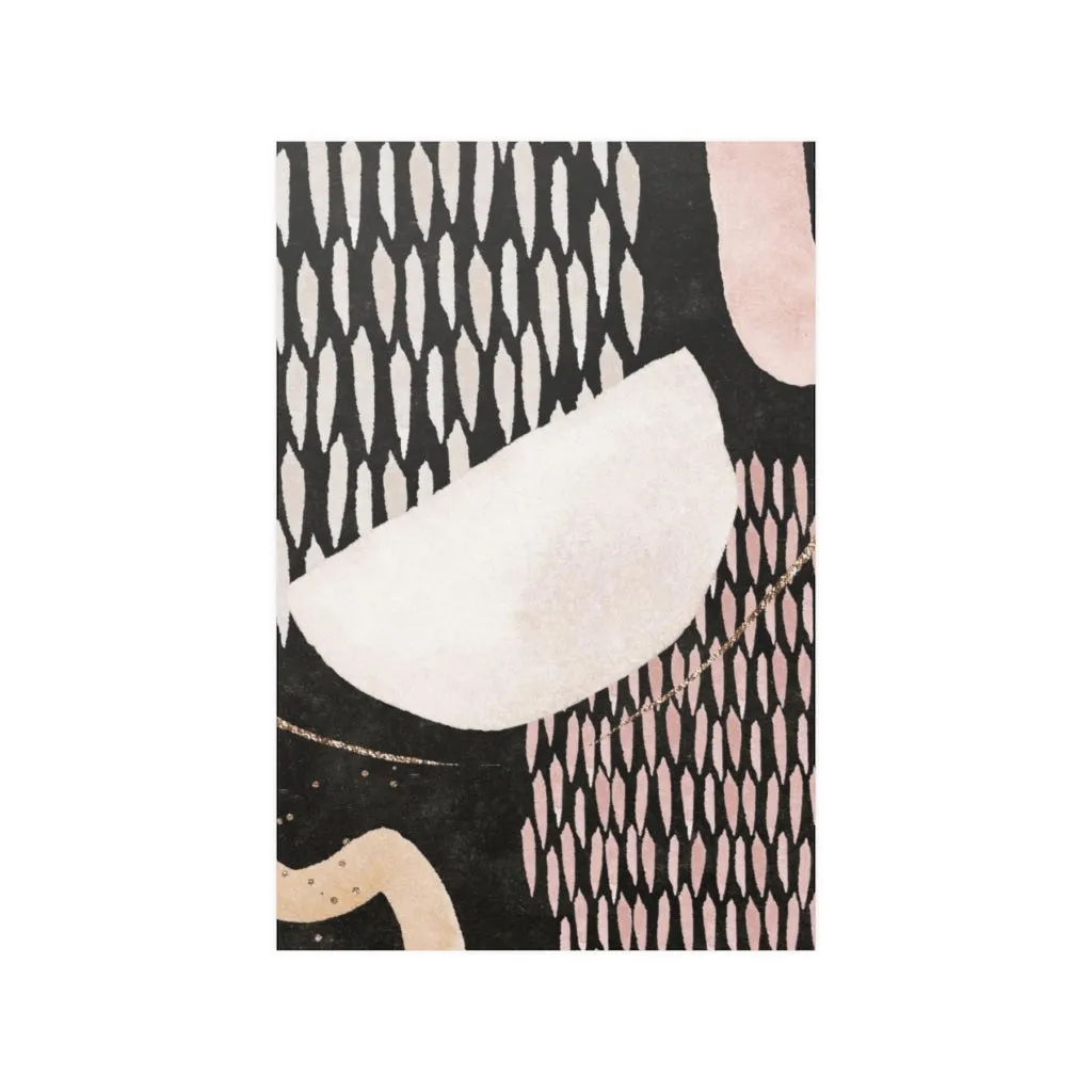 Abstract Boho Art Prints | Blush Pink Beige Black