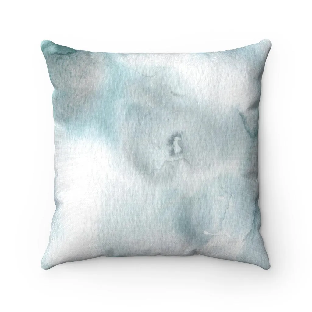 Abstract Boho Pillow Cover | Teal White