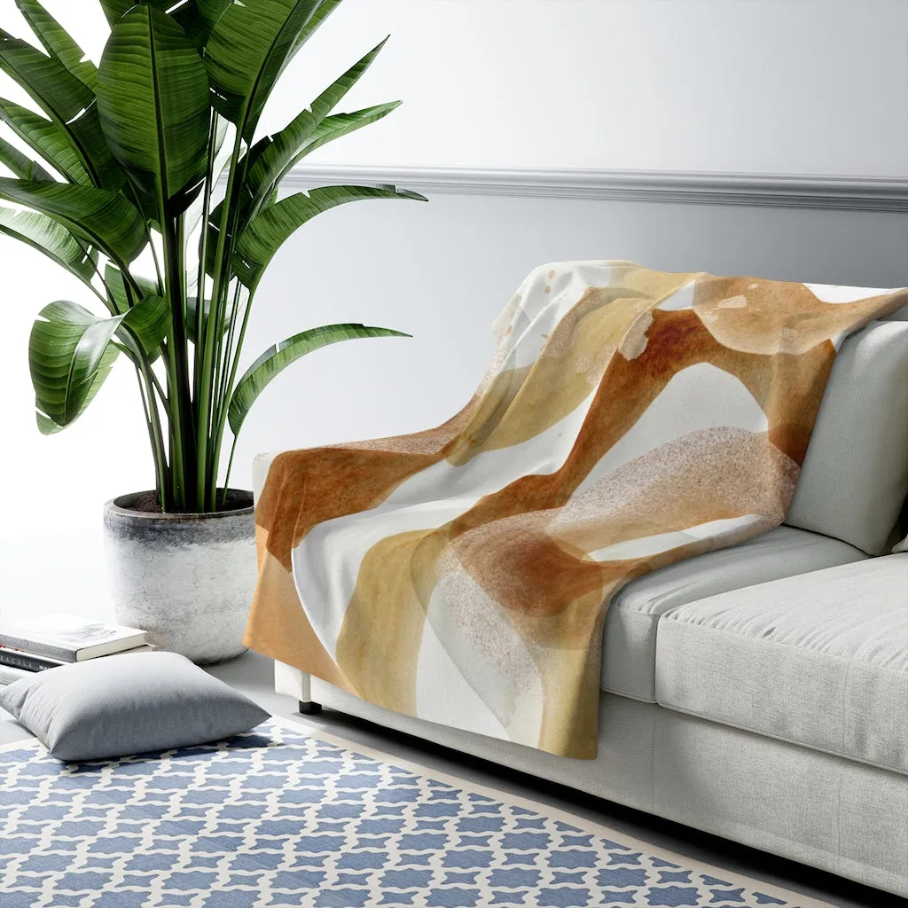 Abstract Comfy Blanket | Beige Rust Ivory