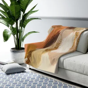 Abstract Comfy Blanket | Rust Beige