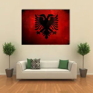 Albania Flag Canvas Wall Art