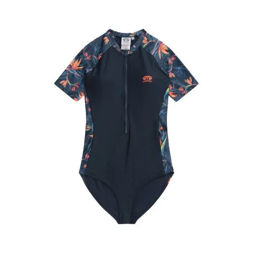 Animal Womens/Ladies Isla Tropical Leaves Short-Sleeved Wetsuit