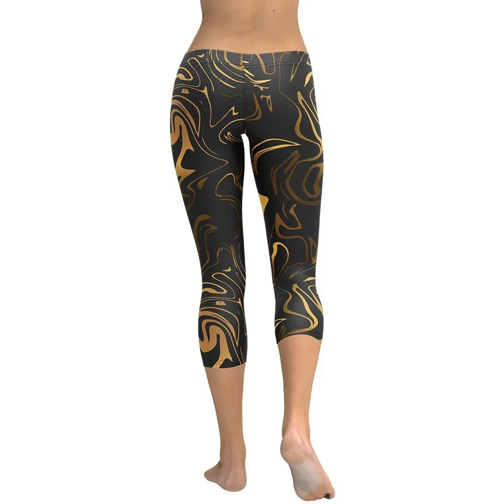 Black & Gold Capris