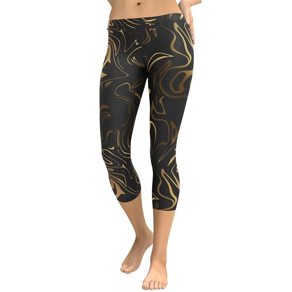 Black & Gold Capris