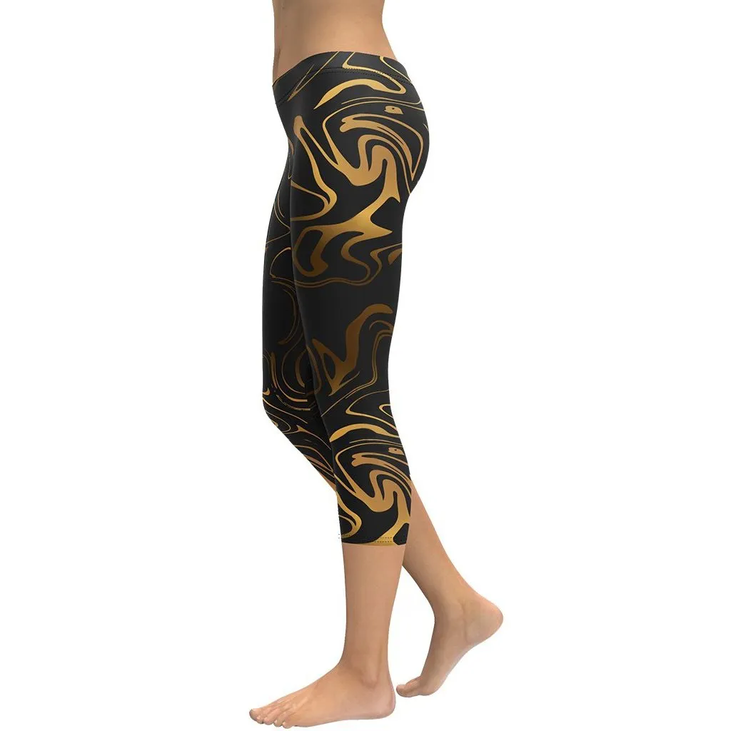 Black & Gold Capris