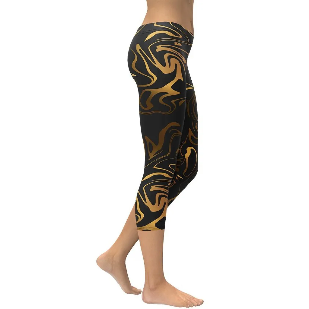 Black & Gold Capris