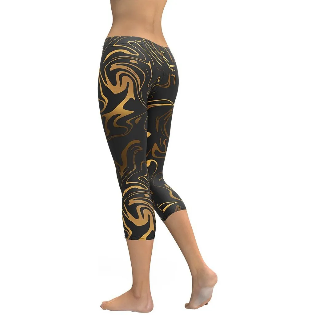 Black & Gold Capris