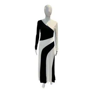 Black & White Cut-Out Midi Dress