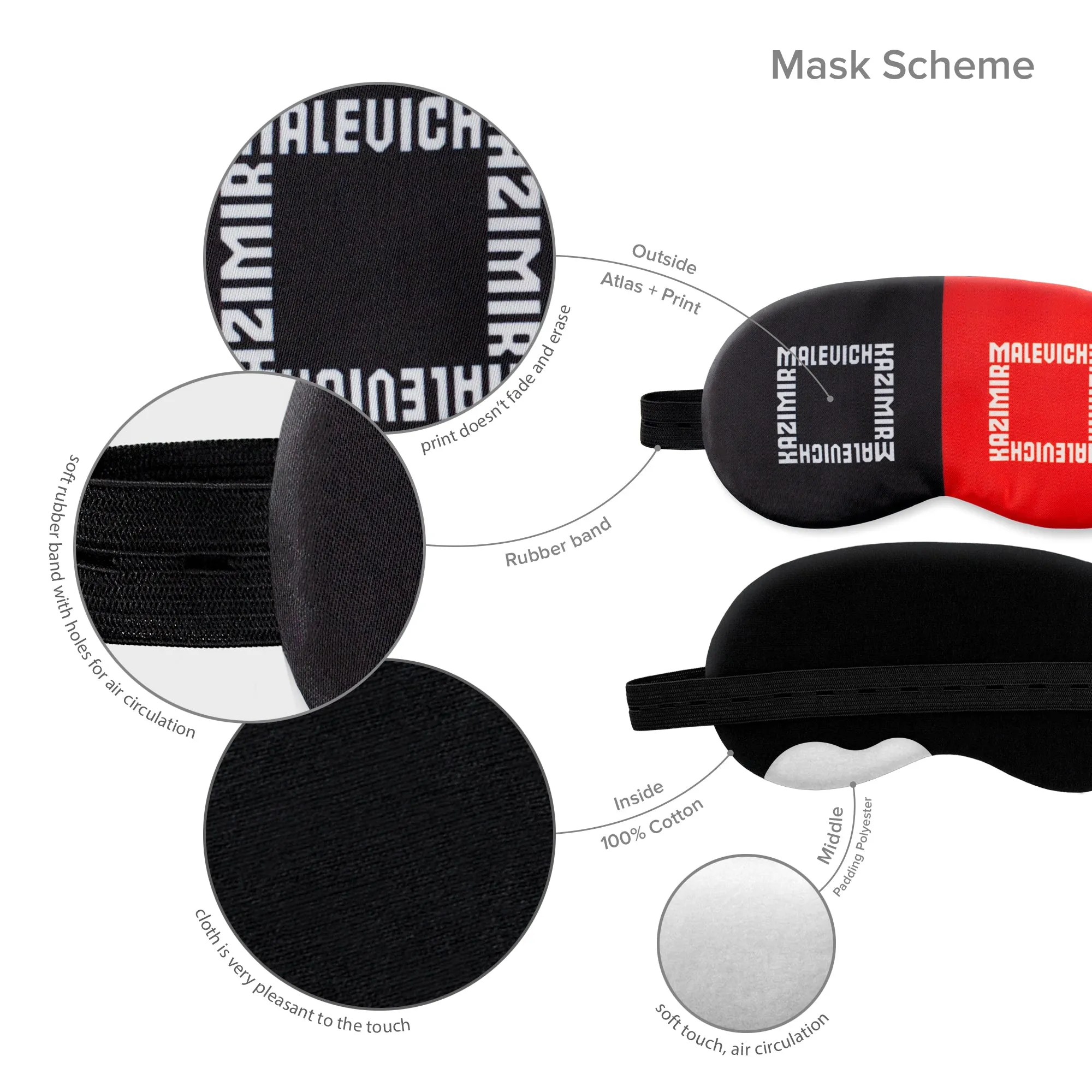 Black and Red Sleep Mask