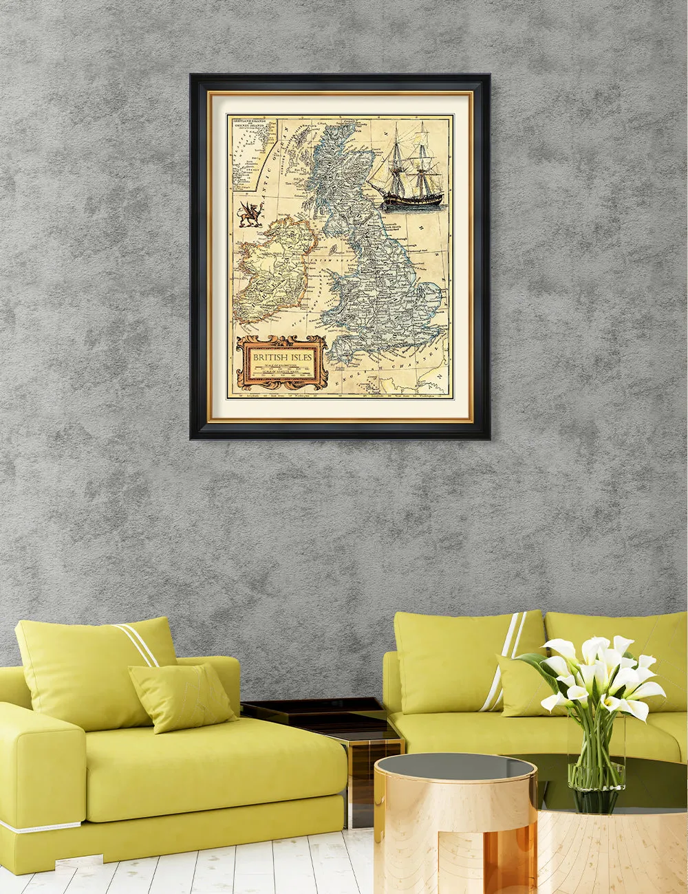 British Isles Map, Ancient Map.