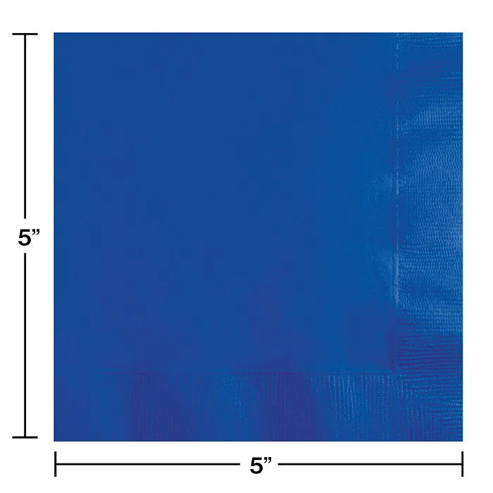 Bulk Cobalt Blue Value Friendly Beverage Napkins (240 per Case)