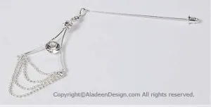 Chandelier Design Hijab Pin  # 8 Silver-tone