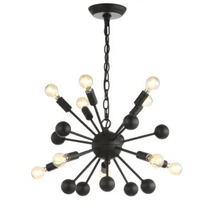 Chesteron 19.5" 10-Light Adjustable Iron Modern Industrial Sputnik LED Chandelier