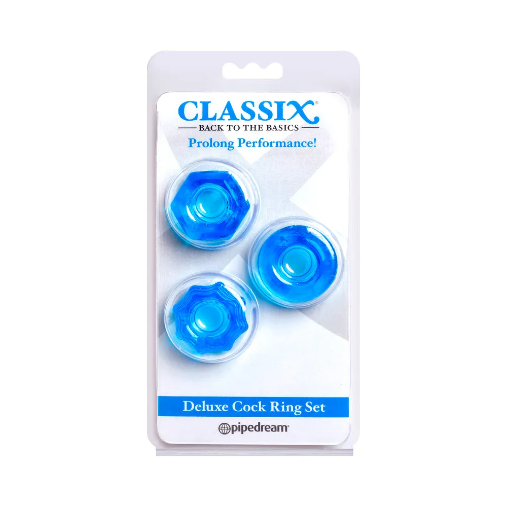 Classix Deluxe Cock Ring Set Blue