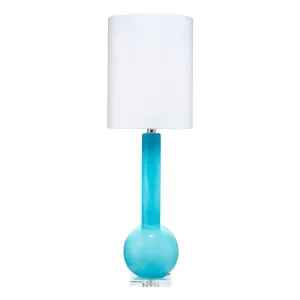 Coastal Style Blue Glass Studio Table Lamp