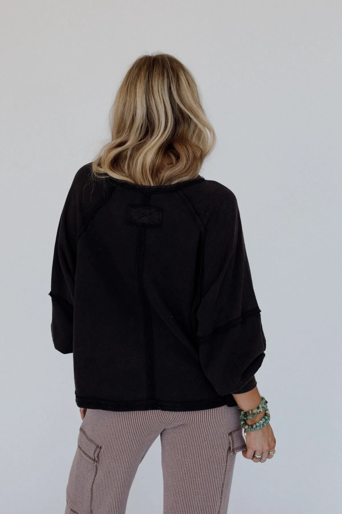 Demri Pullover Top - Charcoal