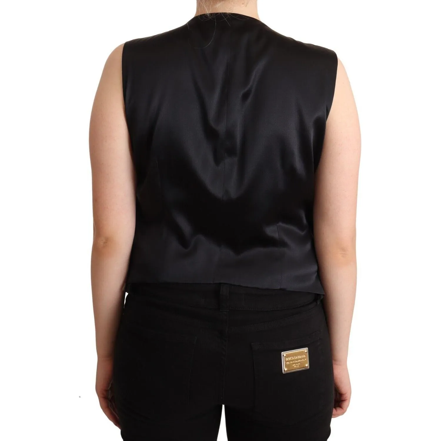 Dolce & Gabbana Chic Buttoned Black Waistcoat