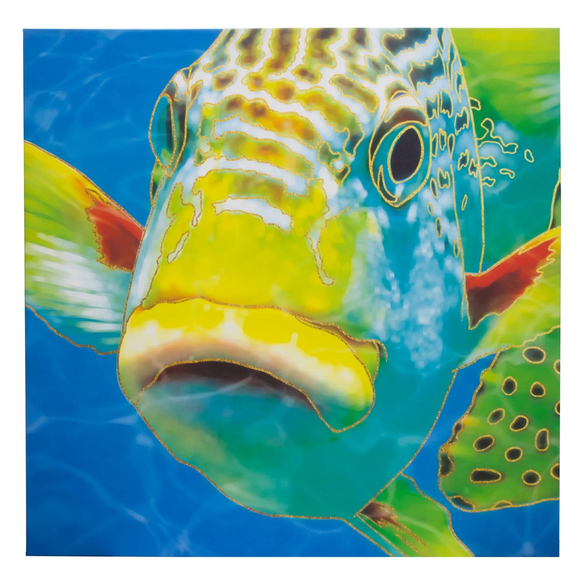 Fish Lips Outdoor Canvas Art Print - 35x35