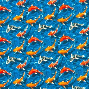 Koi Fish French Terry Fabric