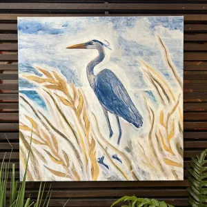 Left Facing Blue Shorebird Art