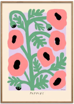 Madelen - Pastel poppies Original Artist Poster