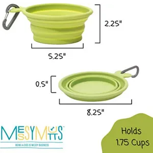 Messy Mutts Collapsible Bowl Green