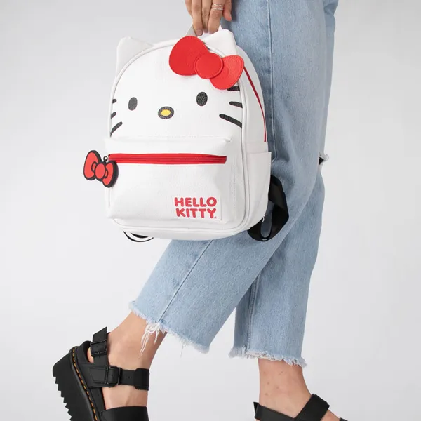 Mini Hello Kitty backpack, white/red