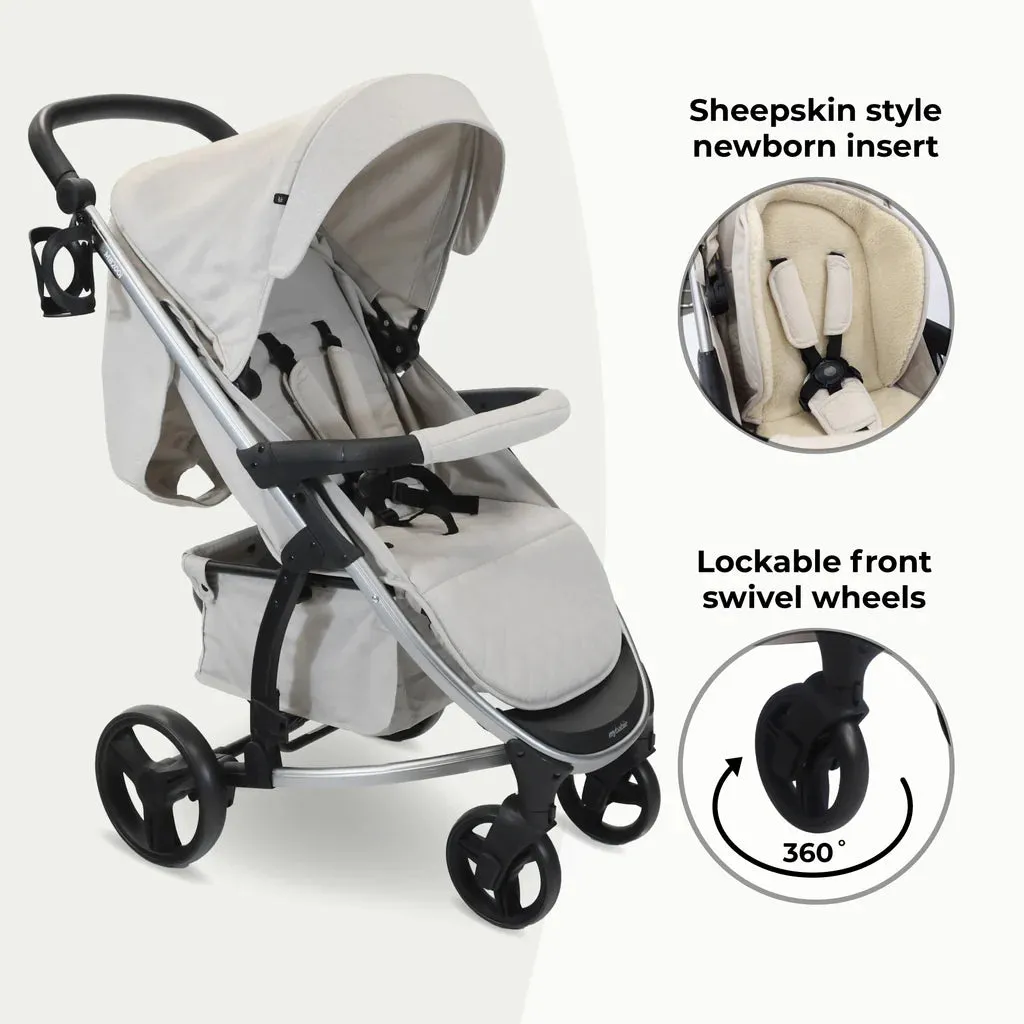 My Babiie MB200i 3-in-1 Travel System with i-Size Car Seat - Oatmeal