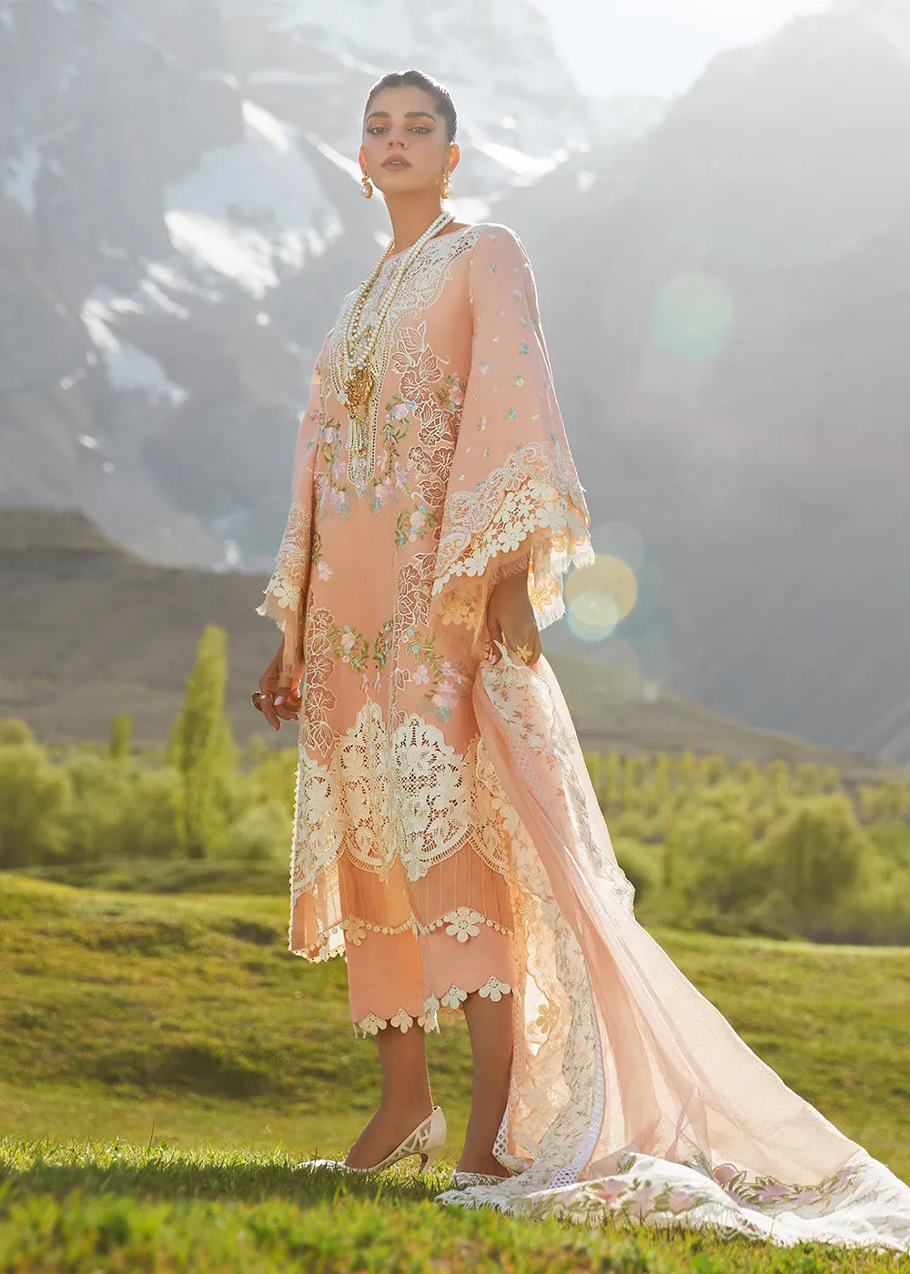 Pink Lawn Suit - Saira Shakira X Crimson Luxury Lawn '23 - Summer in the Meadows - D1B