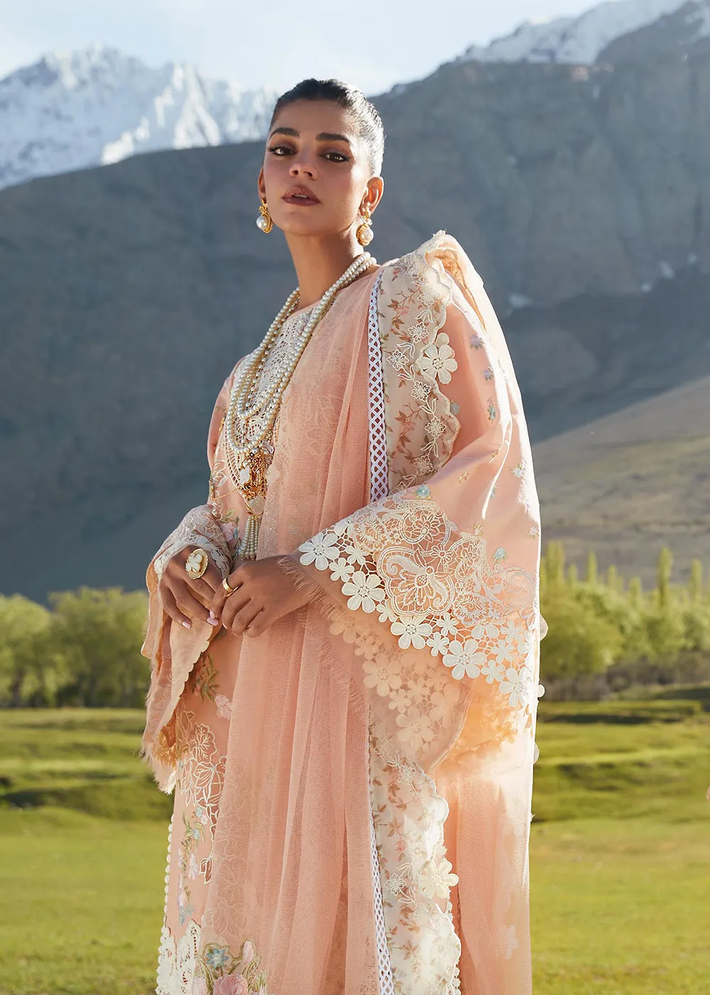 Pink Lawn Suit - Saira Shakira X Crimson Luxury Lawn '23 - Summer in the Meadows - D1B