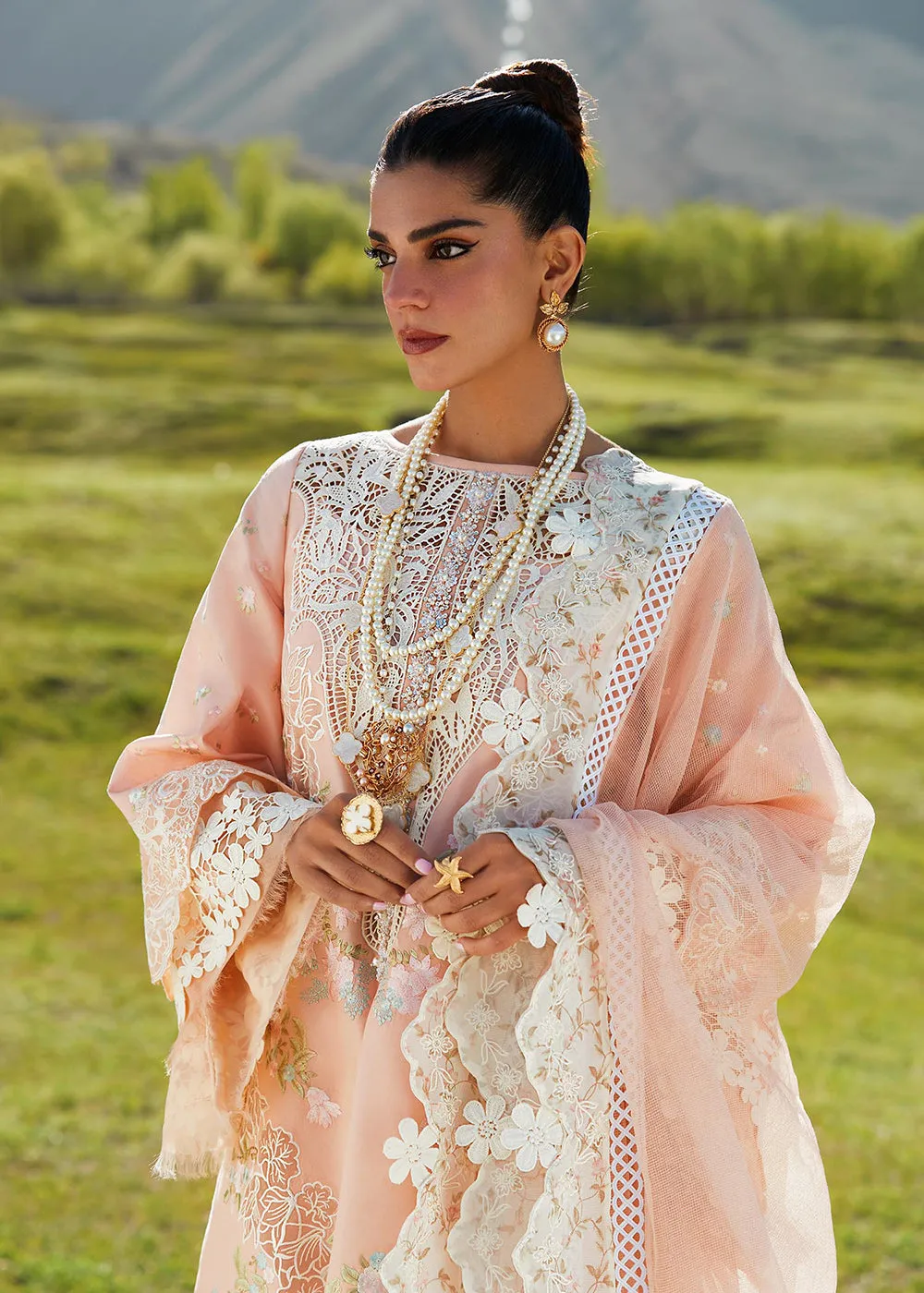 Pink Lawn Suit - Saira Shakira X Crimson Luxury Lawn '23 - Summer in the Meadows - D1B