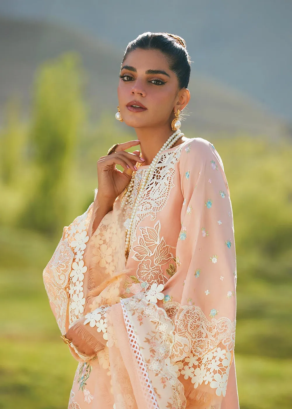 Pink Lawn Suit - Saira Shakira X Crimson Luxury Lawn '23 - Summer in the Meadows - D1B