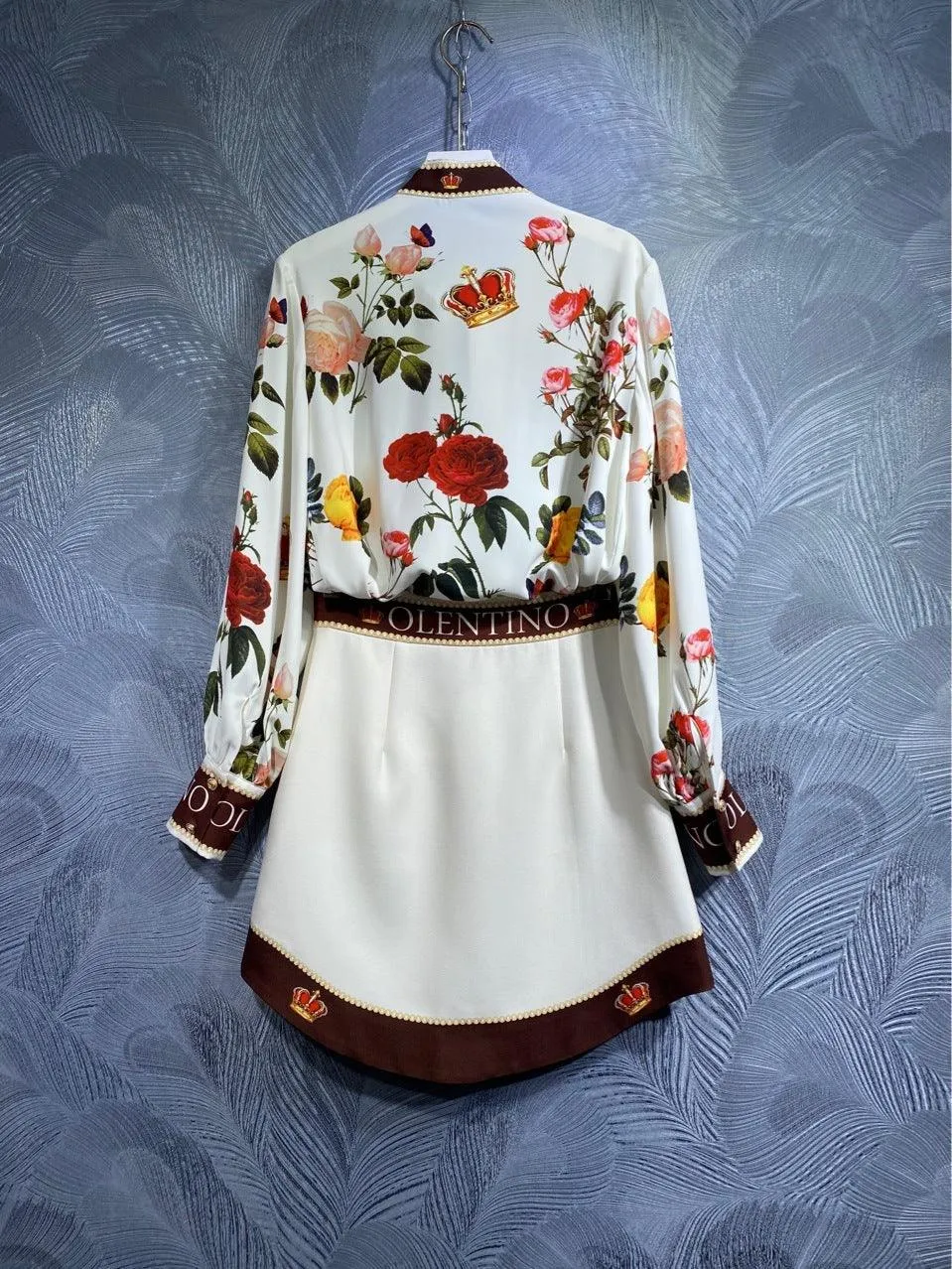 Printed Long-sleeved Mid-length Dress