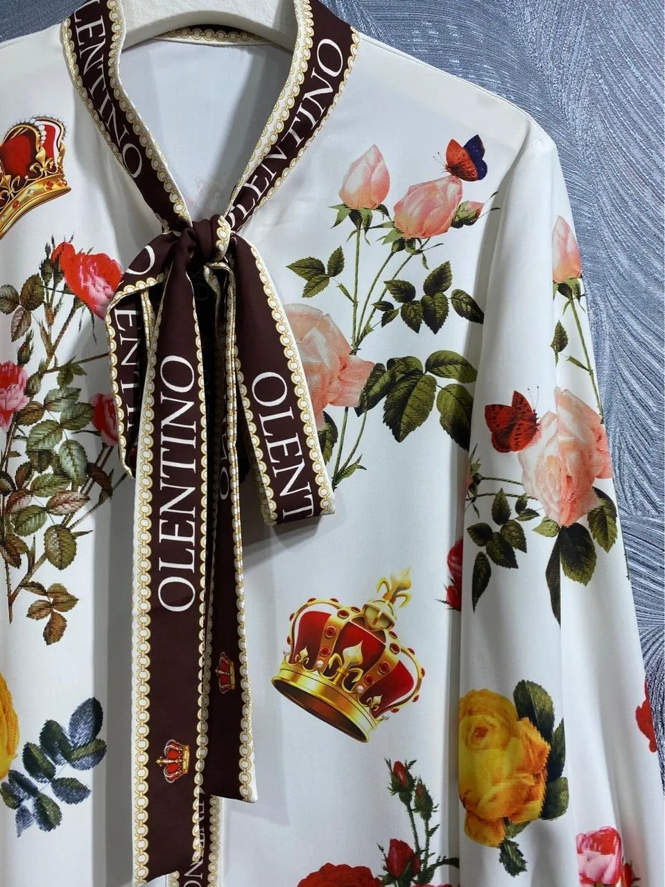 Printed Long-sleeved Mid-length Dress