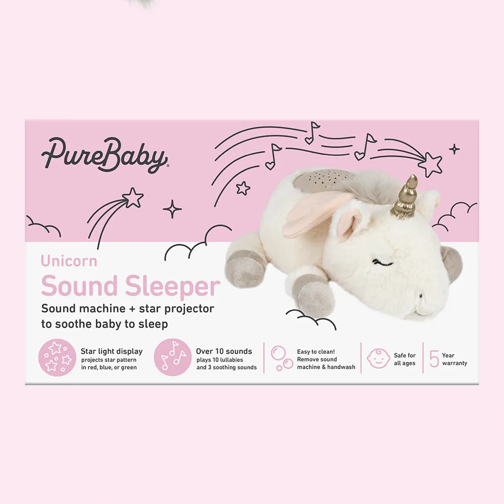 PureBaby® Sound Sleepers Sound Machine and Star Projector - Unicorn