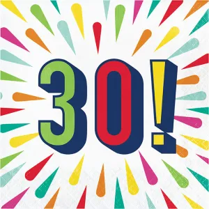 "30" Birthday Burst Luncheon Napkin (16/Pkg)