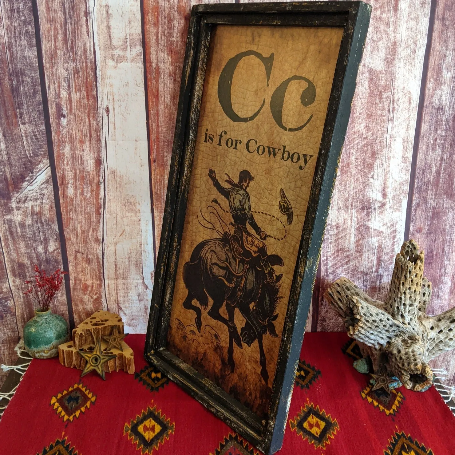 "C is for Cowboy" Canvas Wall Art by TroubleMaker Trading Co. GF-0107