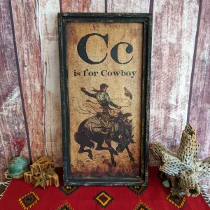 "C is for Cowboy" Canvas Wall Art by TroubleMaker Trading Co. GF-0107