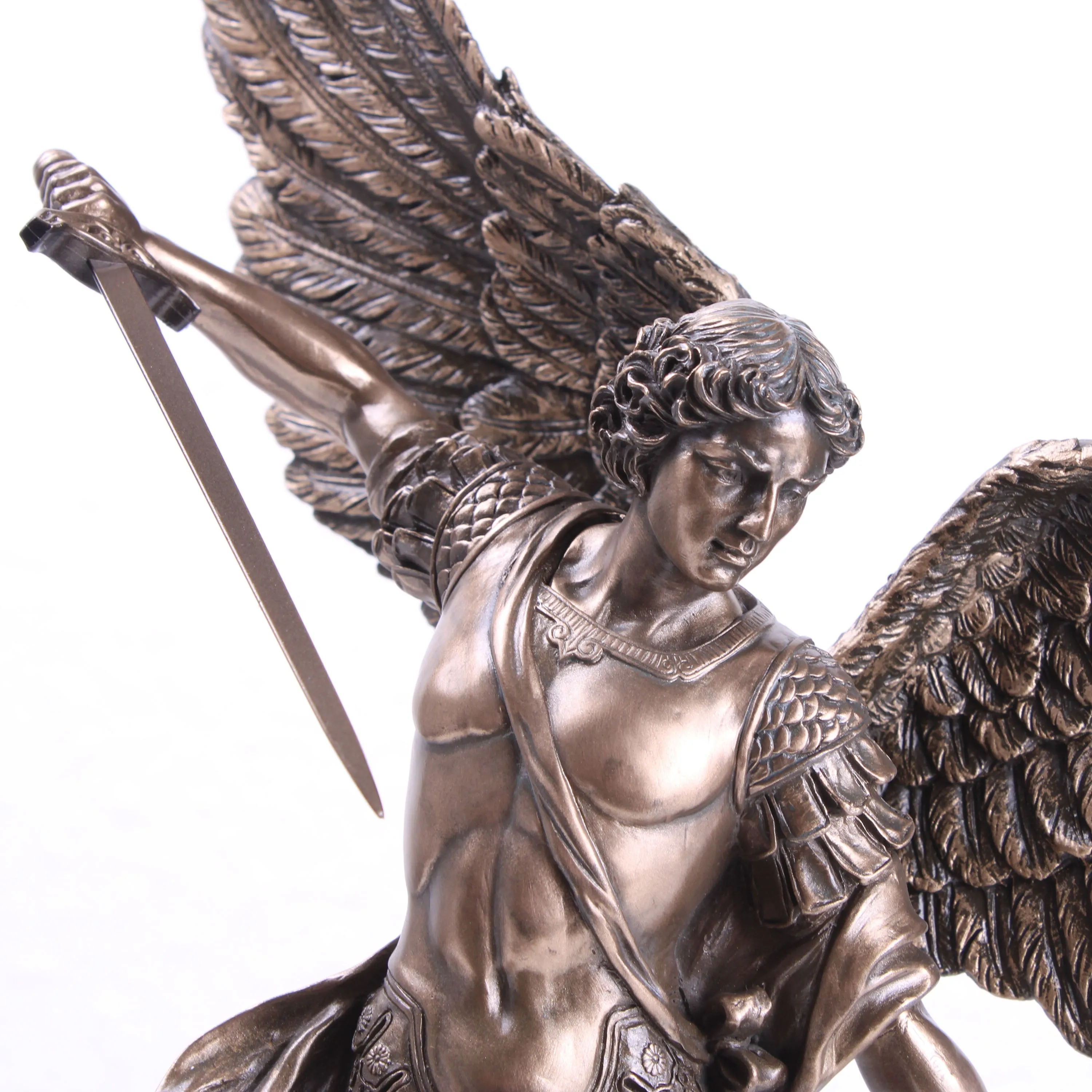 Saint Michael Archangel Sculpture (Cold Cast Bronze Statue)