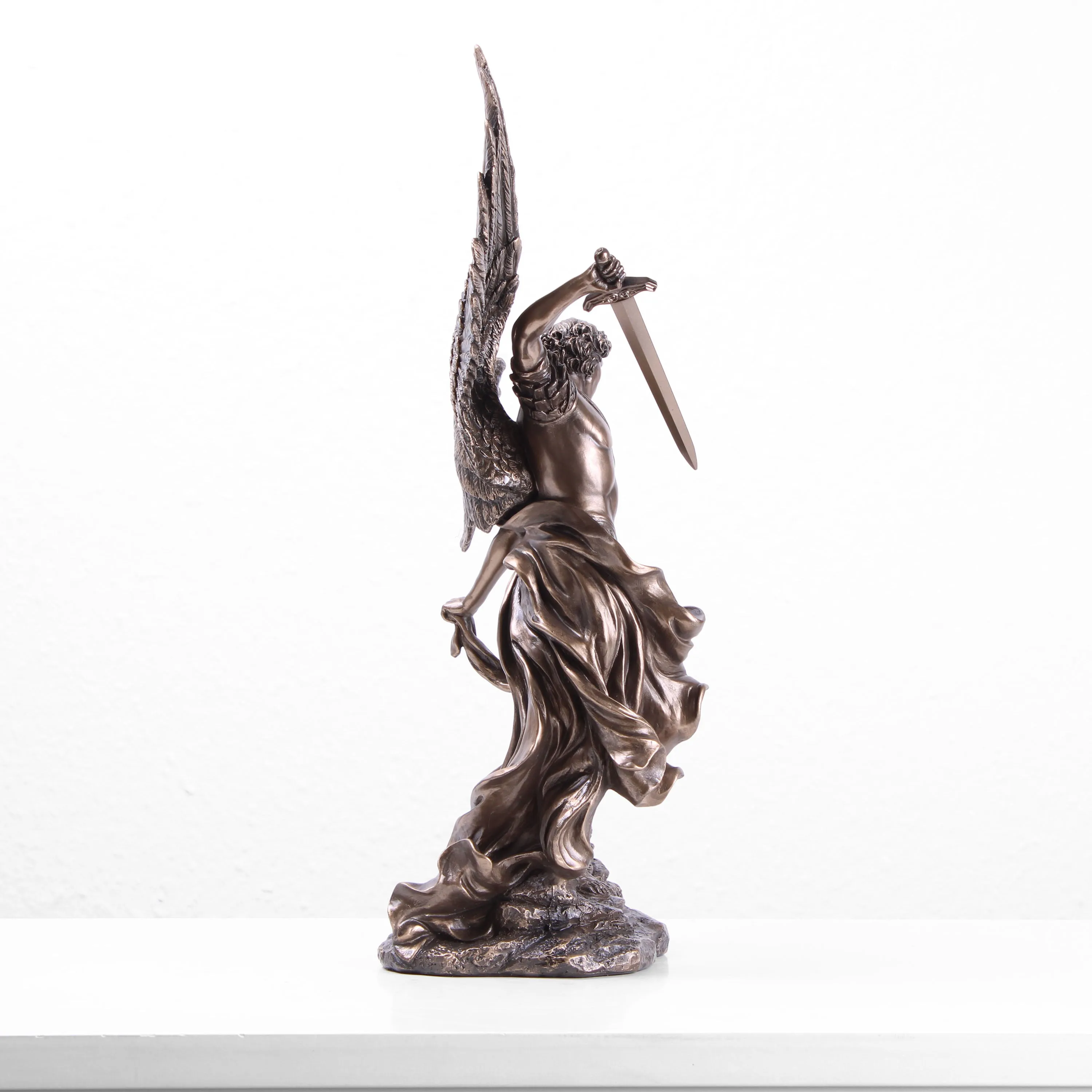 Saint Michael Archangel Sculpture (Cold Cast Bronze Statue)