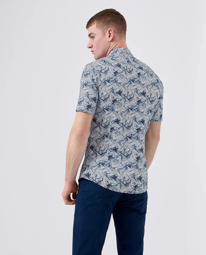 Slim Fit Printed Cotton Short Sleeve Shirt