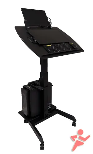 Smart Cart™ Rolling Podium Lectern with Tilting Table and Monitor