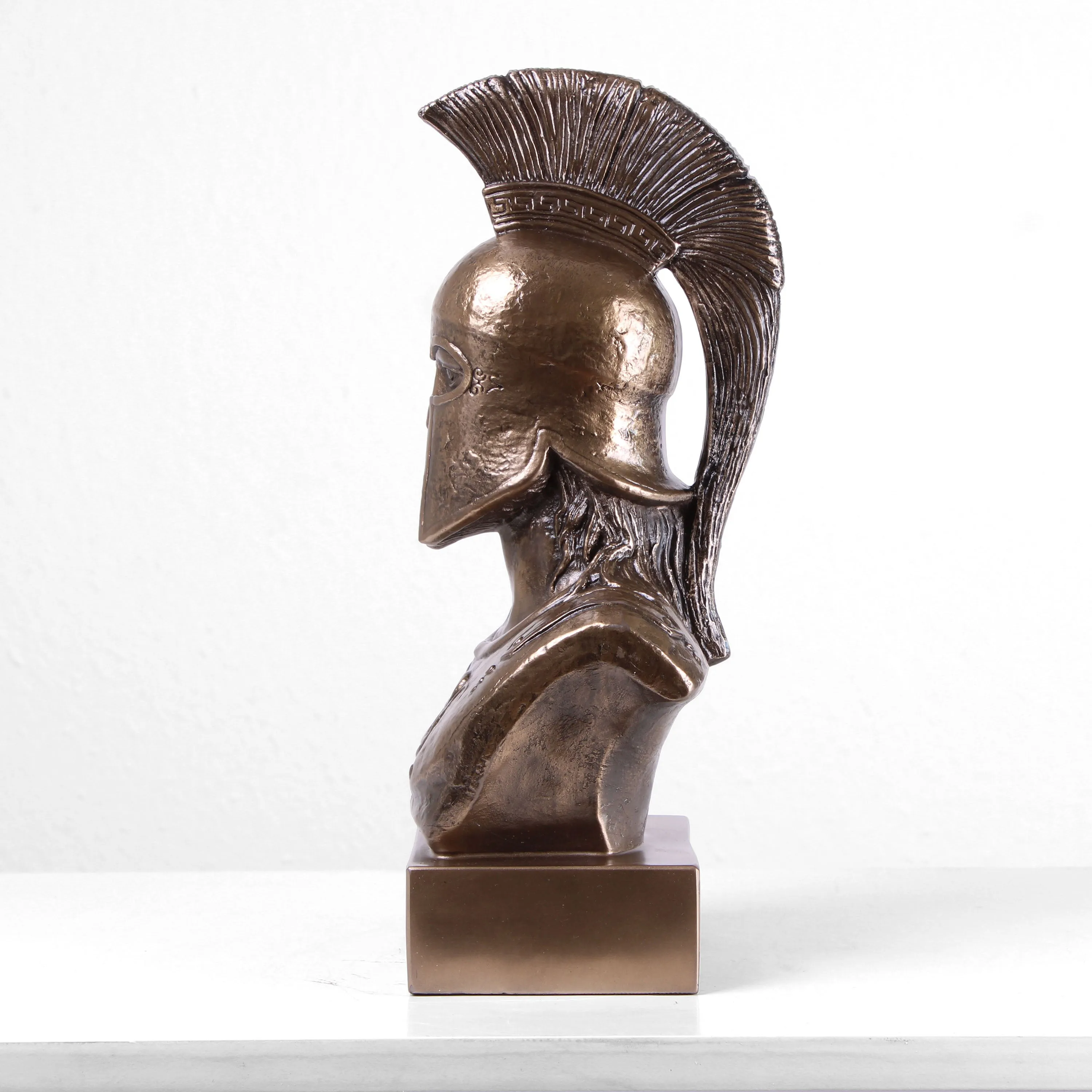 Spartan Warrior Statue (Greek Military Cold Cast Bronze Sculpture)