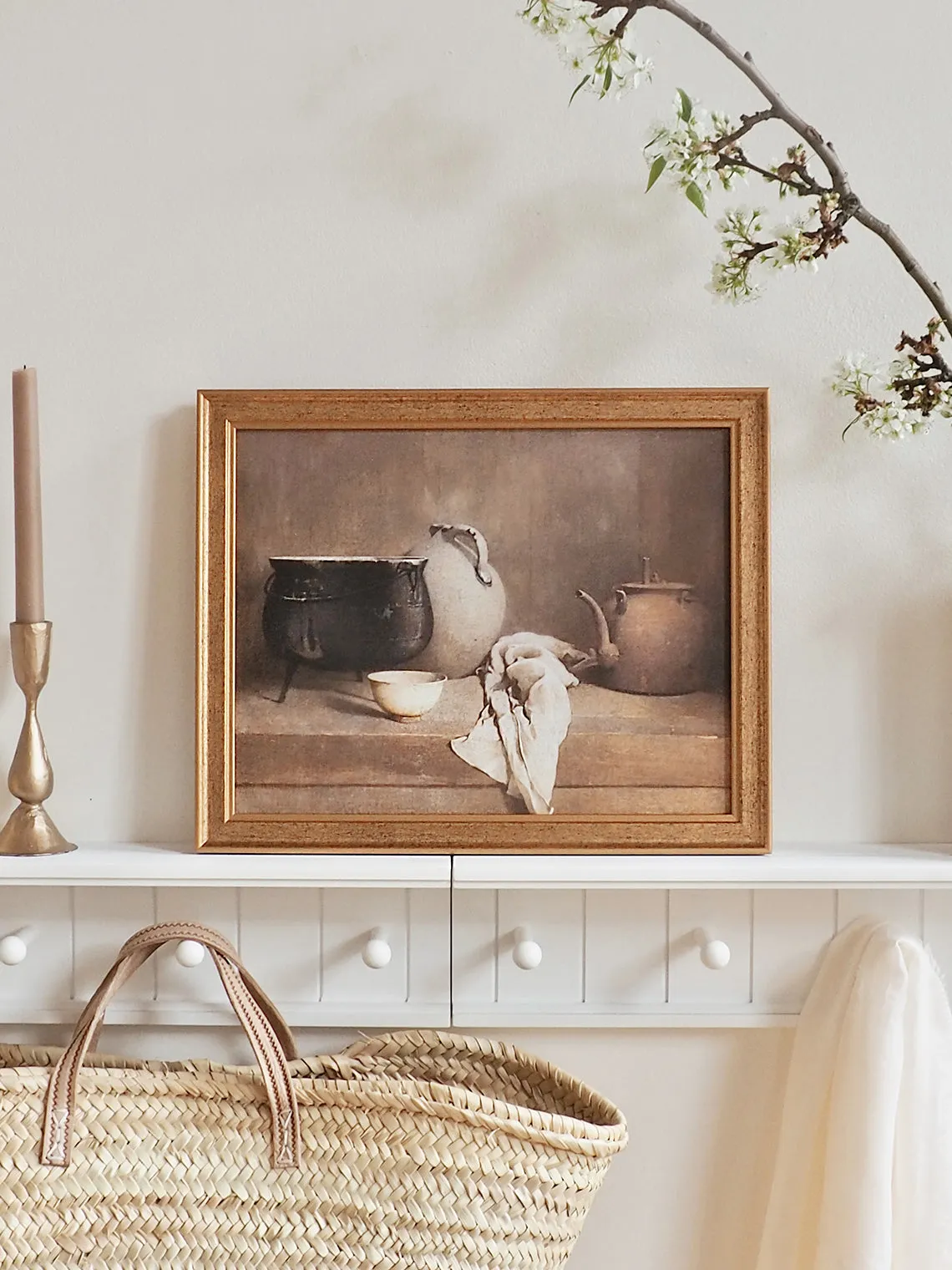 Tea Kettle Still Life Framed Canvas Print | 11x14