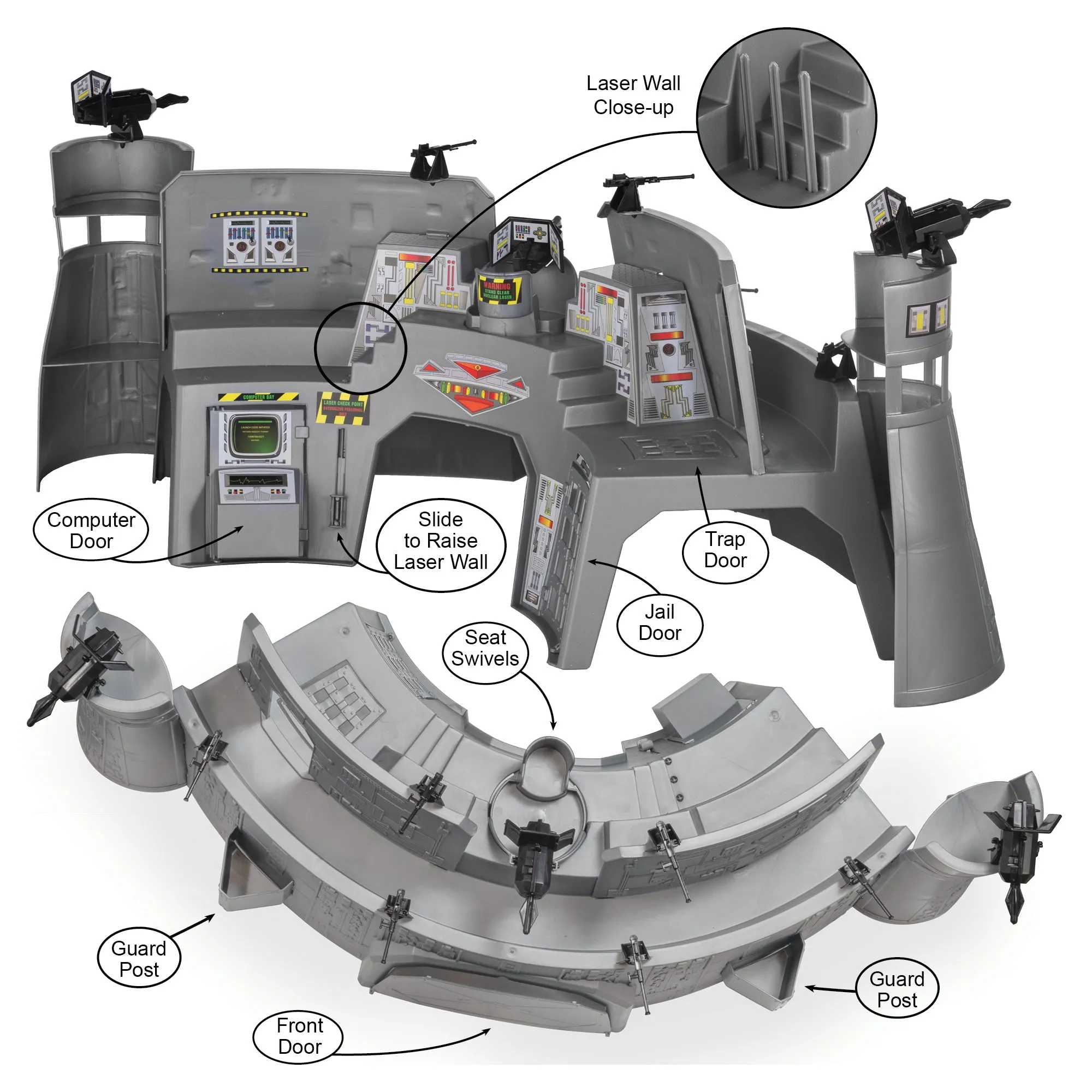 TimMee Star Attack BATTLE STATION - Action Figure Size for Play & Display - USA