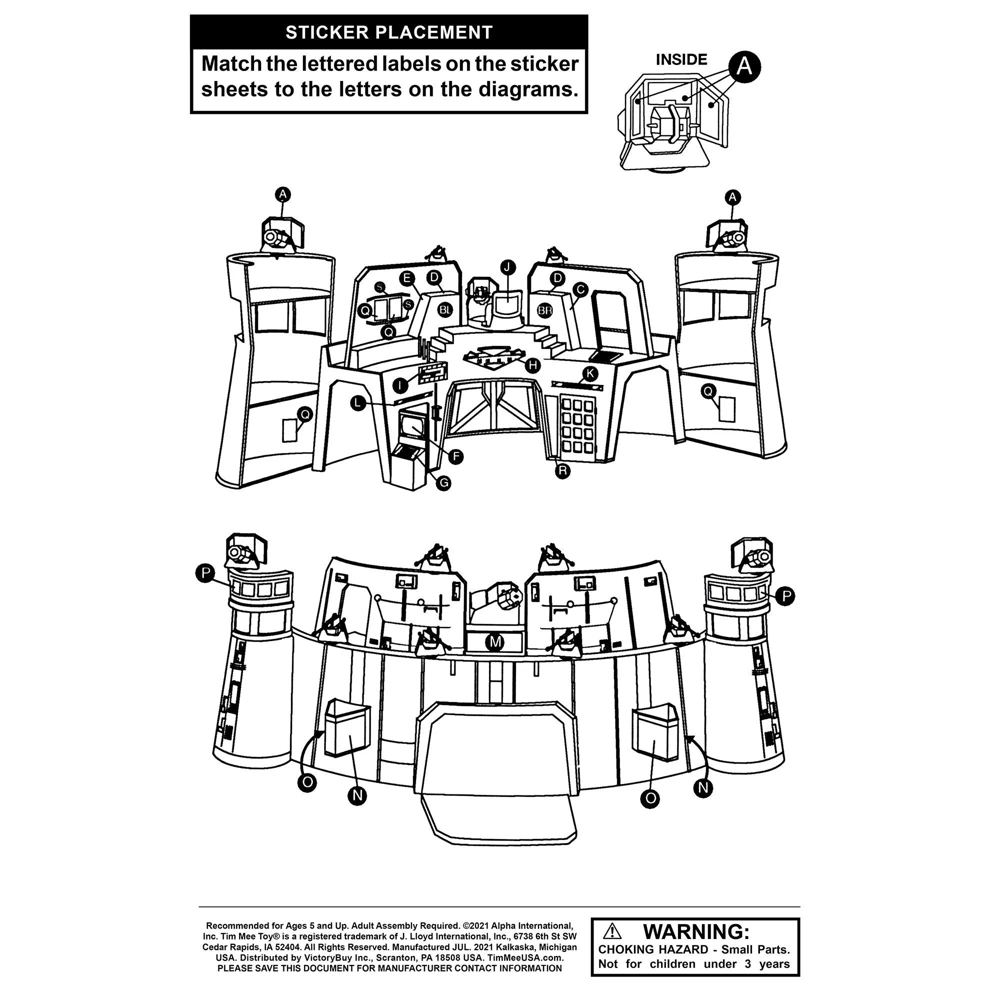 TimMee Star Attack BATTLE STATION - Action Figure Size for Play & Display - USA