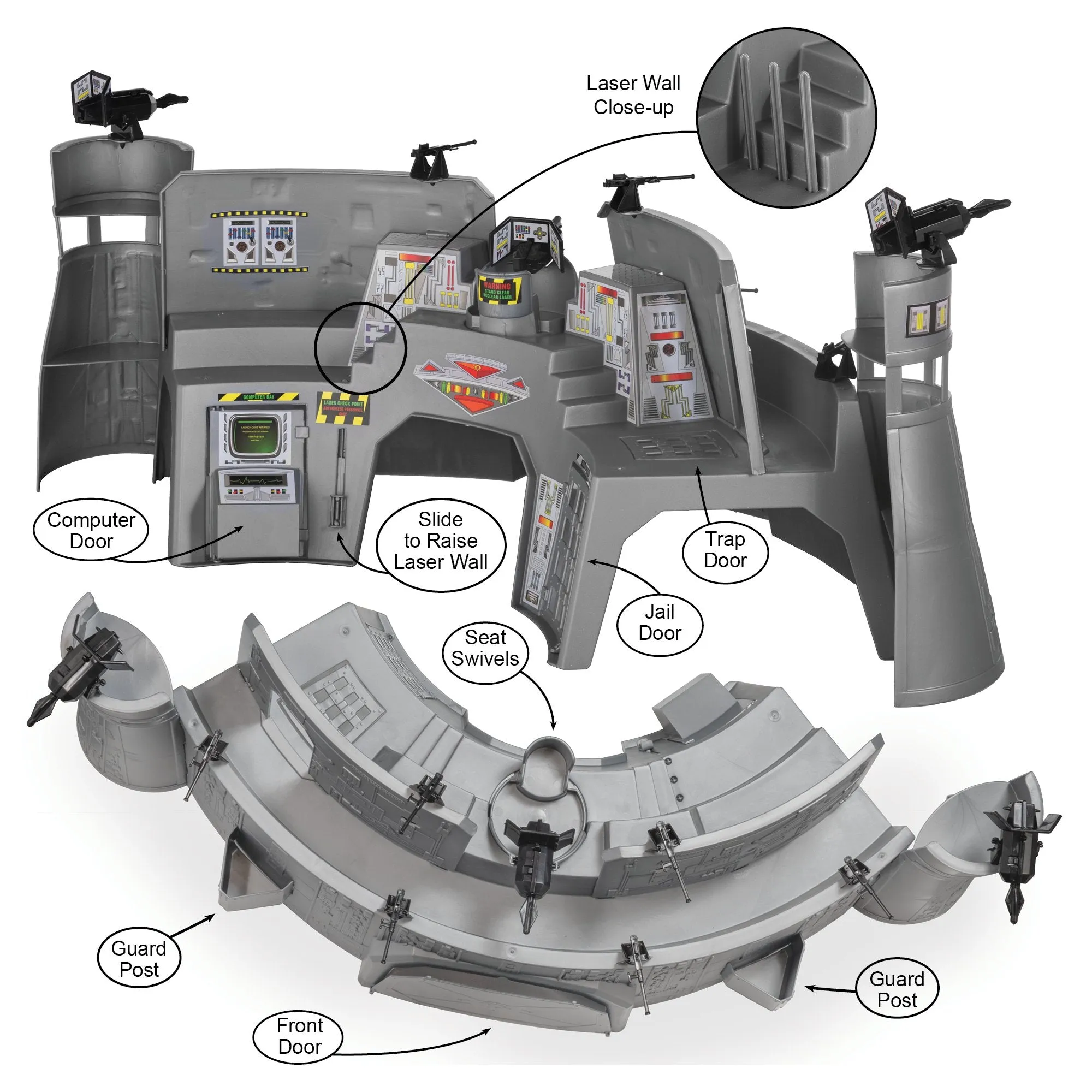 TimMee Star Attack ULTIMATE Battle Station - Action Figure Size for Play Display