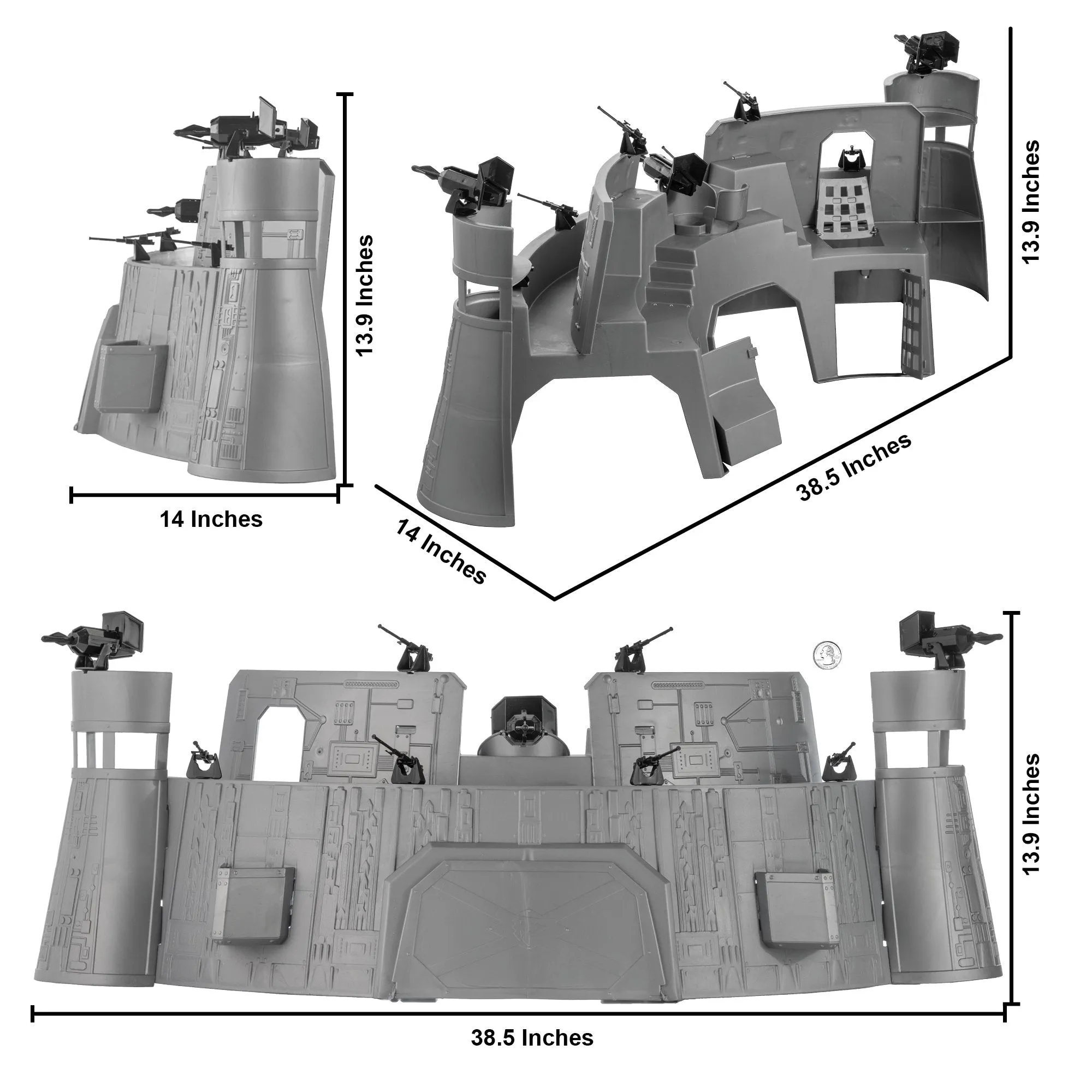 TimMee Star Attack ULTIMATE Battle Station - Action Figure Size for Play Display